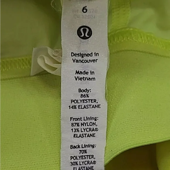 Lululemon Court Rival Perforated High Rise Skirt Long Highlighter Yellow… - Picture 4 of 10